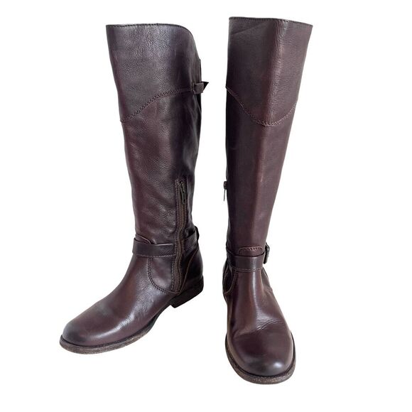Frye Phillip Knee High Leather Riding Boots Dark Brown Size 7 Equestrian - Picture 1 of 13
